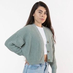 Los Angeles Apparel Fisherman Cropped Cardigan